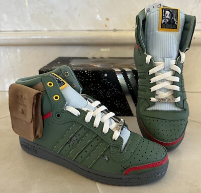 Mens Size 7 - Boba Fett Adidas - Top 10 Hi Star Wars - Rare Sold Out Shoes!