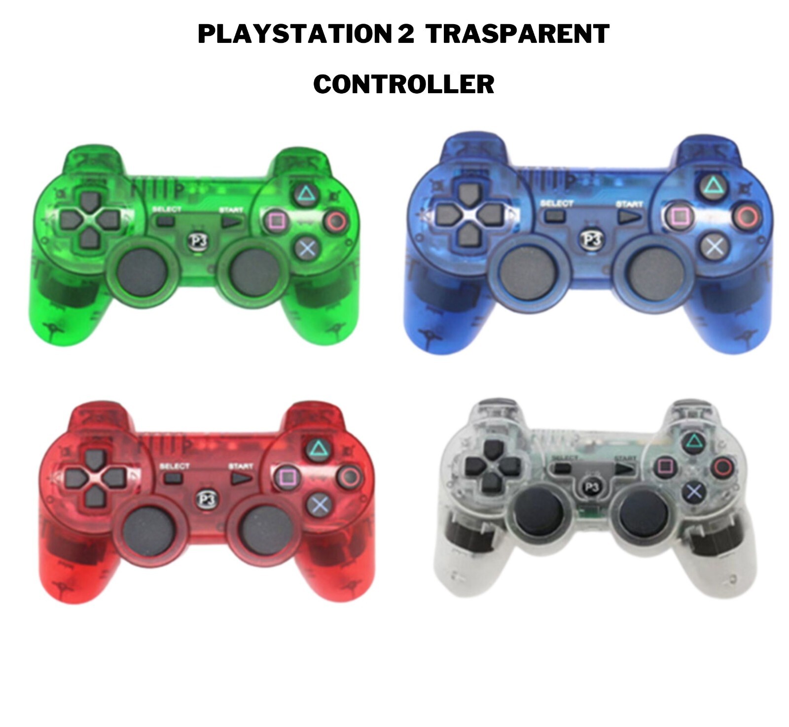 PlayStation 3 Transparent Controller Gamepad With various