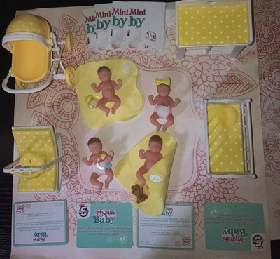 My Mini Baby Lot Zuru 4 Yellow Crib Stroller Bouncer Seat Changing Table Sets