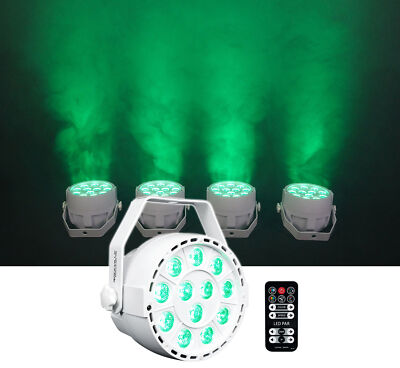 Rockville RockPAR TRI LED RGB Compact Par Can Pro DJ DMX Wash Light+Remote White