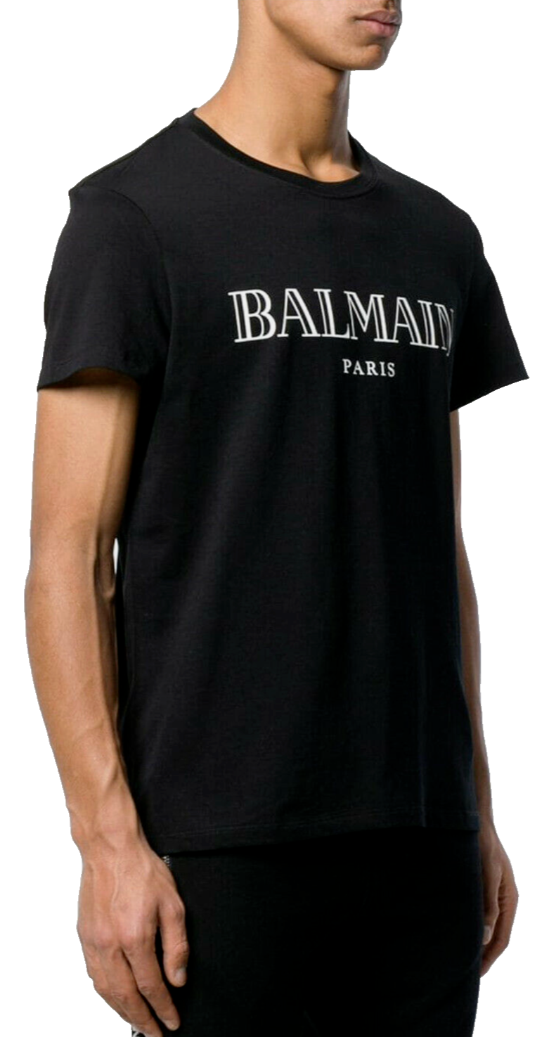 BALMAIN バルマン ロゴ Tシャツ XL BALMAIN バルマン ロゴ Tシャツ ブラック系 L【中古