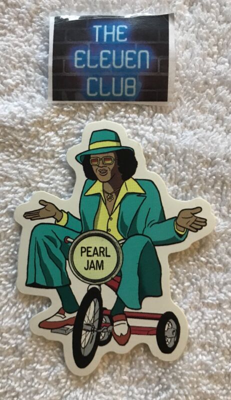 PEARL JAM  Sticker Johnny Guitar Backspacer 2009 promo die cut 2 Side decal OOP