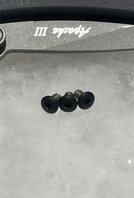 Flat Black Stainless T6 Torx Screws For CRKT Apache III Knife Pocket Clip 3pcs