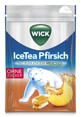 Wick Ice Tea Peach Hustenbonbons 72g Halsbonbon Halspastille Lutschbonbon