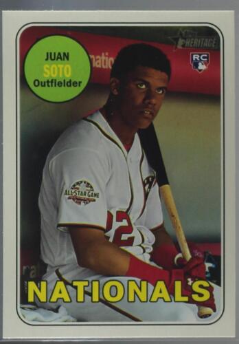 Juan Soto 2018 Topps Heritage Baseball Rookie Card RC #502