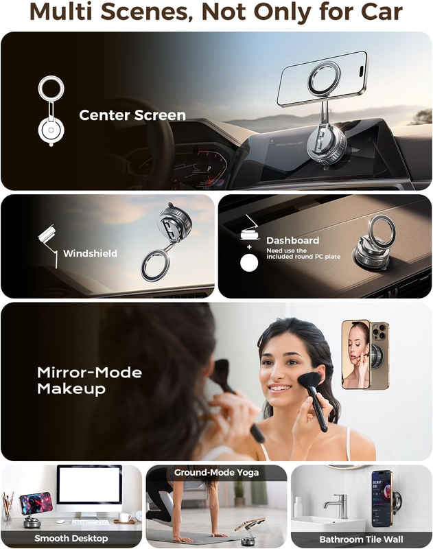 2026 Upgraded 360° Rotation Vacuum Magnetic Phone Holder Stand,for Magsafe Sucti