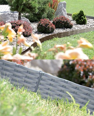 4 m Rasenkante Palisade Beetumrandung Beeteinfassung 2 Farben Raseneinfassung .