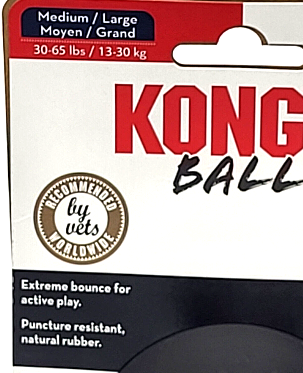 KONG Extreme Bounce Ball Med/Lrg Durable Rubber Fetch & Chew Dog Toy 3"