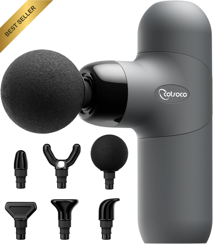 Mini Massage Gun Deep Tissue Portable Percussion 6 Heads 4 Speed Back