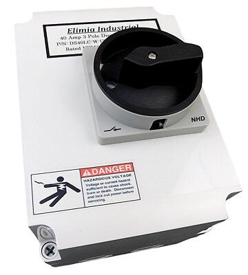 Elimia Enclosed 3 Phase Disconnect Switch DS40LC-W-UL NEMA 4X 30 40 Amp 30A 40A