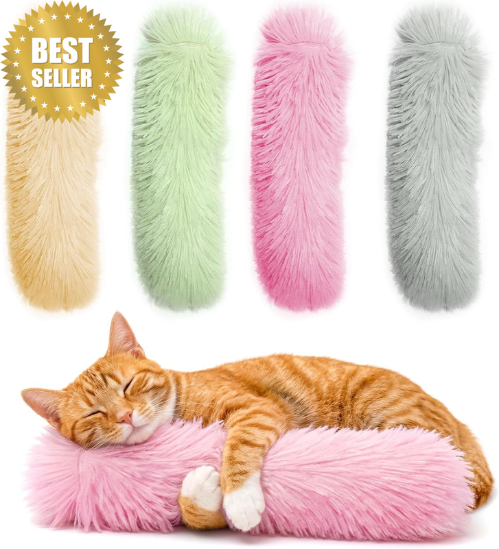 4 Pack Catnip Cat Pillow Toys, Interactive Kicker Toys for Indoor Cats