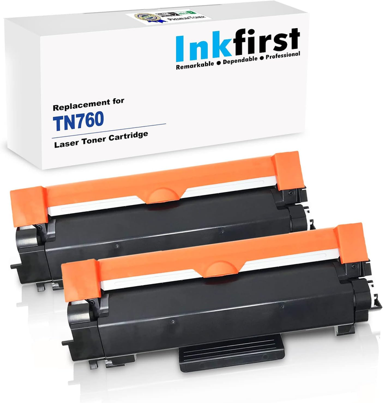 (CHIP Included) 2 High Yield Toner Cartridges TN-760 TN760 Compatible Remanufac