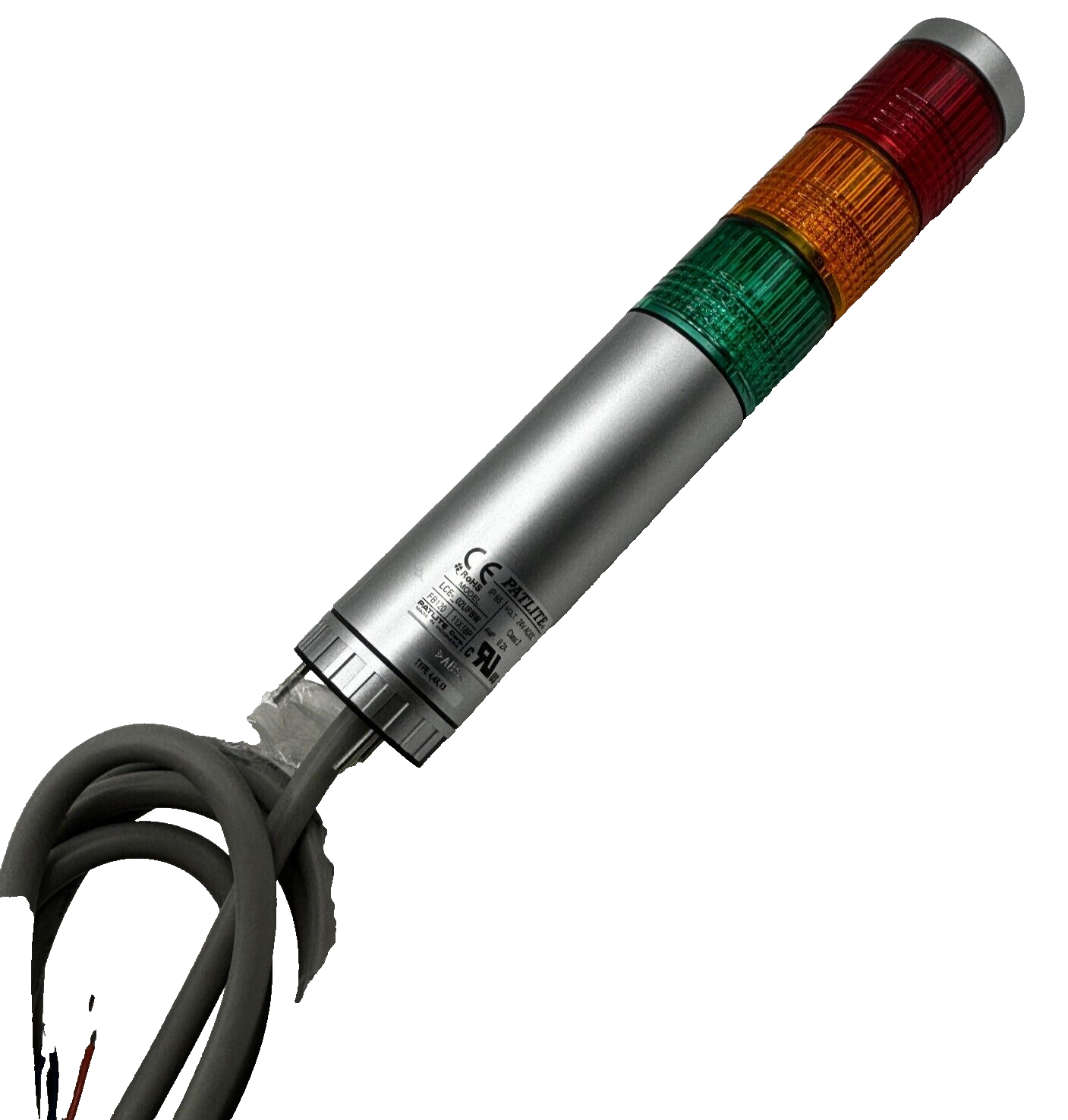 PATLITE LCE-302UFBW 3-Stack LED Signal Tower Light 24V AC/DC