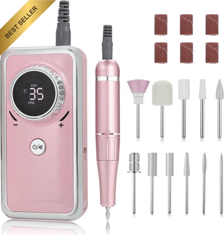 35000RPM Electric Nail Drill Professional Rechargeable E File Kit