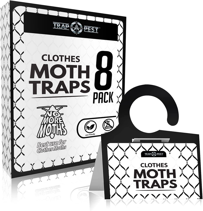 - 8 Pack - Non Toxic Moth Traps For Clothes With Pheromone A