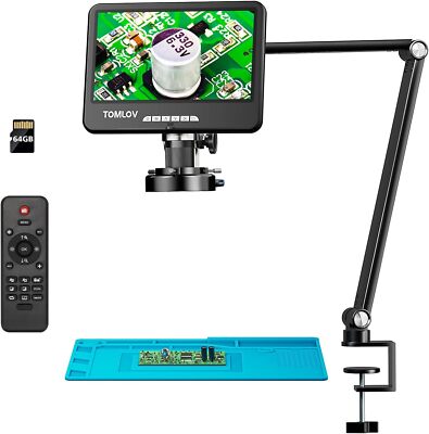 TOMLOV DM402 Arm Flexible 10'' LCD Digital Microscope 1300x fr Electronics Repair