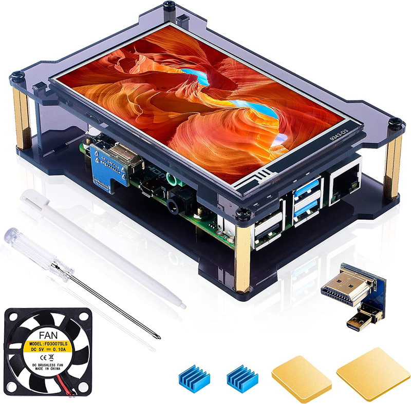 4 Touchscreen With Case Fan, 4 Inch Ips Touch Screen Lcd Display, 8