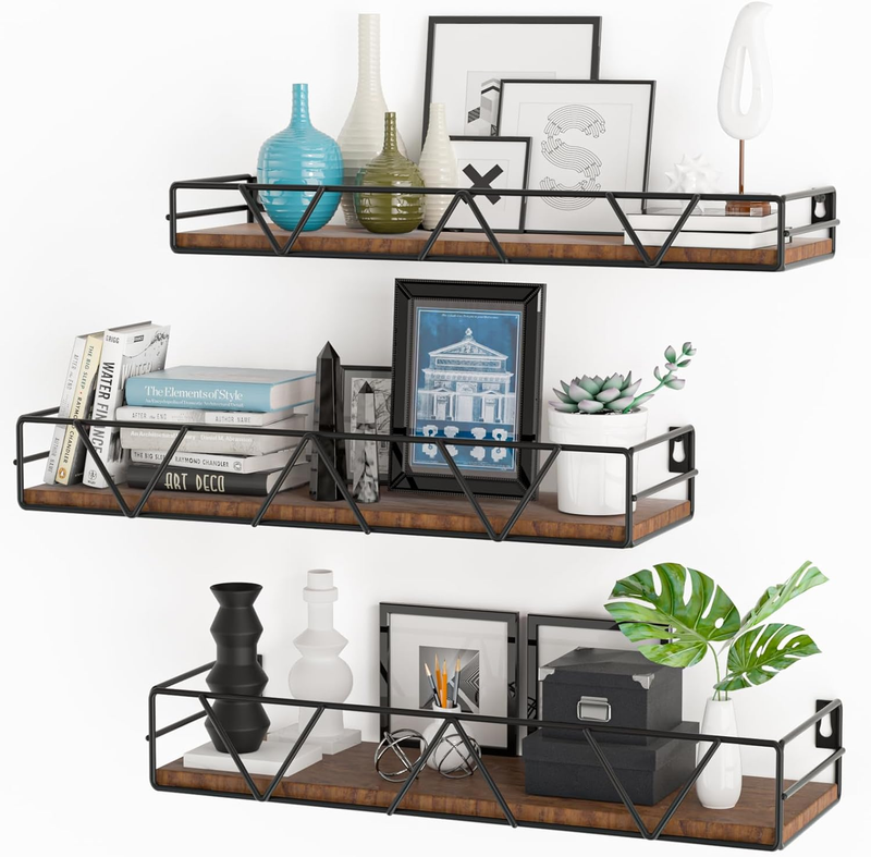 Floating Shelves Set of 3, Home Wood Wall Shelf, Farmhouse S