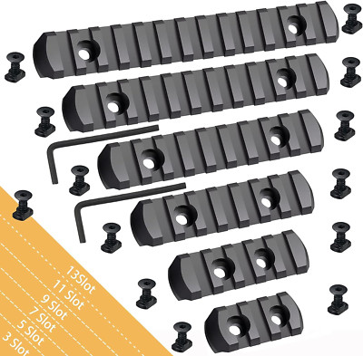New 6PACK M Lock Picatinny Rail 3/5/7/9/11/13 Slot Set M-Lok Picatinny Rail