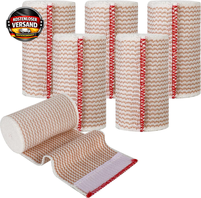 Elastische Verbandsets für Arm und Bein 6 Stück 7,5 cm wiederverwendbar