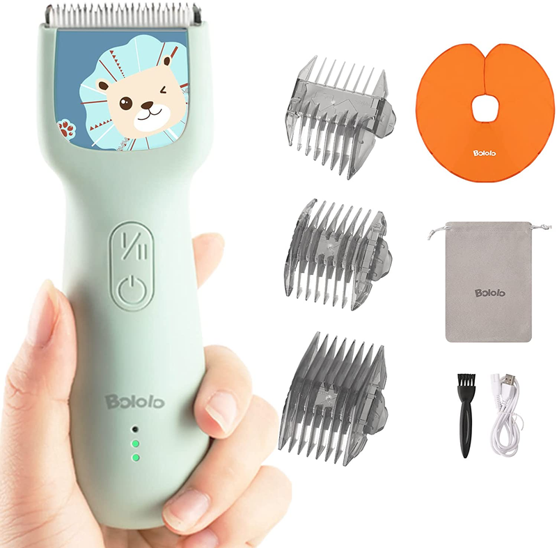 Bololo Baby Hair Clippers - Quiet Kids Hair Trimmer Cordless & Waterproof