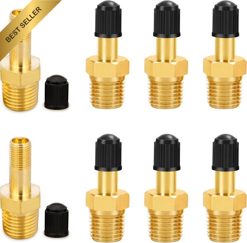 8Pcs Brass Schrader Valve NPT Car Valve Adapter Tank Valves 1/4