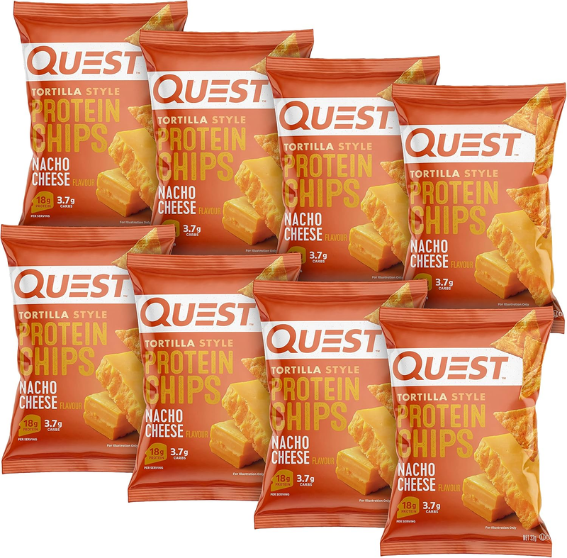Nutrition Tortilla Style Protein Chips, Nacho Cheese, High Protein, Low Carb, Ba