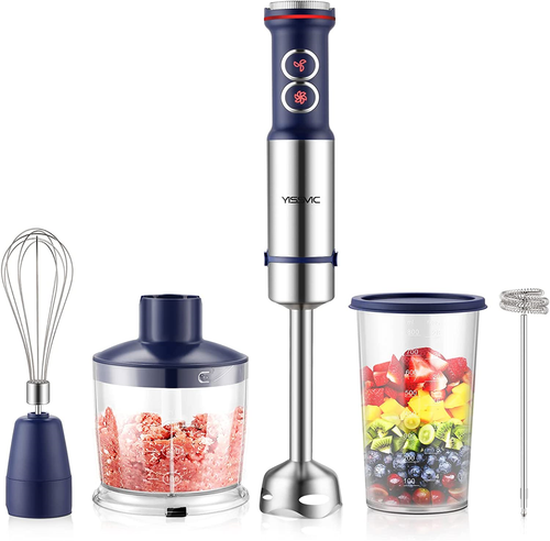 YISSVIC Hand Blender 1200W 5 In 1 Immersion Blender 12 Speed Stick Blender with