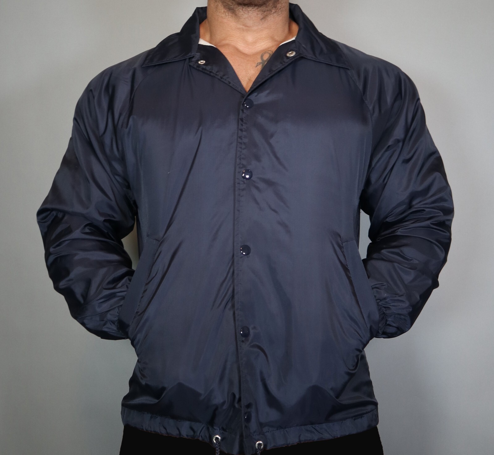 MEN'S SNAP BLUE JACKET SIZE SMALL | eBay