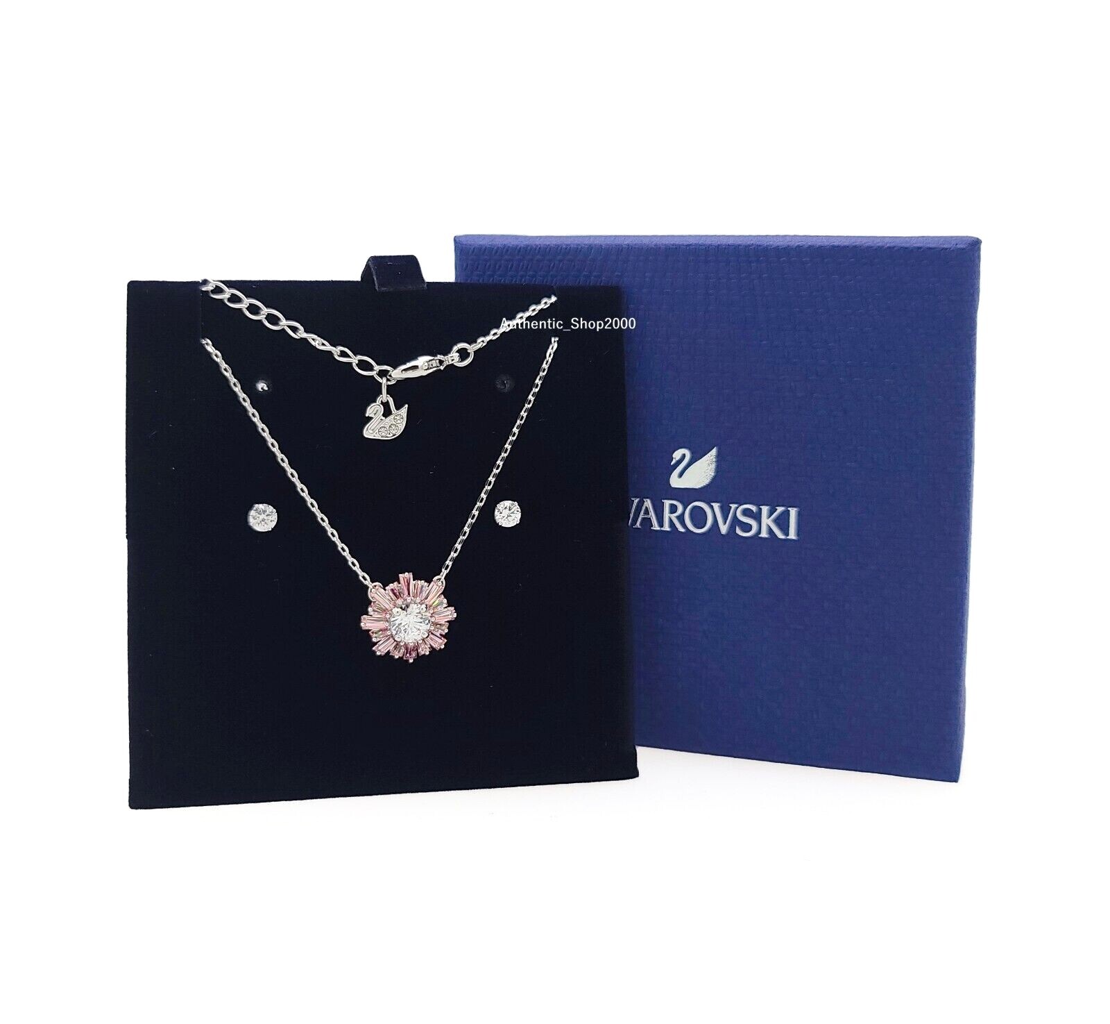 100% SWAROVSKI Sparkling Pink Sunshine Pendant Necklace + 100% SWAROVSKI Sparkling Pink Sunshine Pendant Necklace +