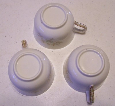O. P. Co. Syracuse China - Yellow Flowers - Cups & Saucers - Set of 3