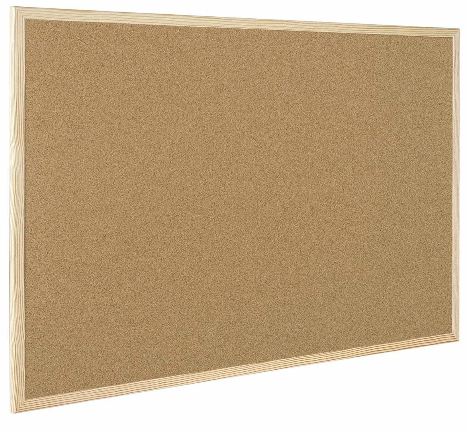 40x60cm Wooden Frame Bulletin Board Pin Board Cork Board Memo Board Notice Board with 5 Push Pins for Office Home Multi Purpose