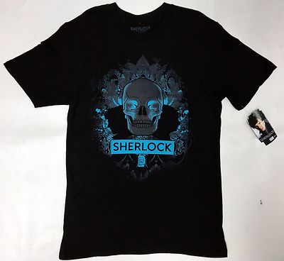 BBC Sherlock SKULL & SILHOUETTE EXCLUSIVE T-Shirt NWT Official