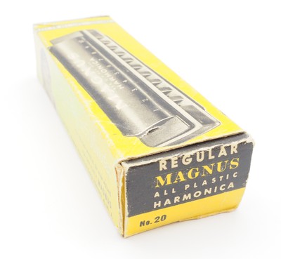 Vintage Magnus All Plastic Red Learn To Play Harmonica 1947 In Original Box