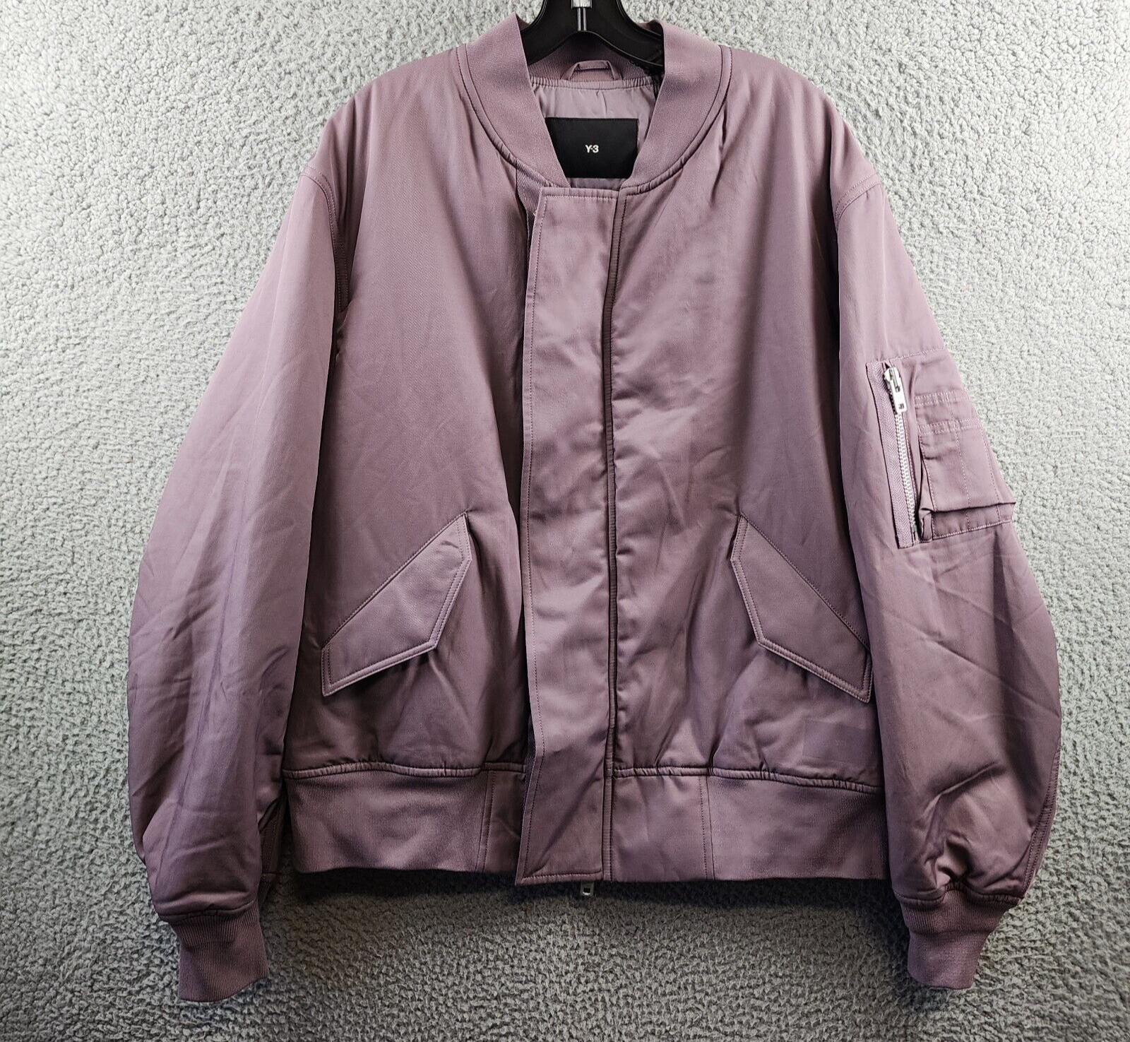 Y-3 Legacy Bomber Jacket Men's L Light Purple Side Pockets Y-3 Legacy Bomber Jacket Men's L Light Purple Side Pockets