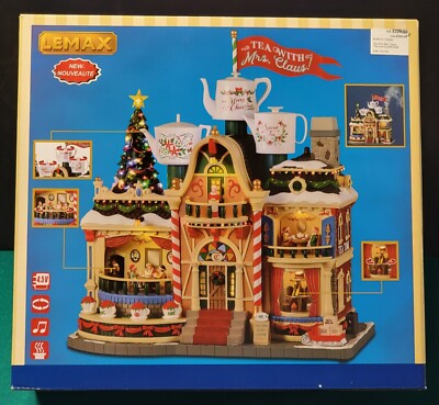 Lemax ''Tea with Mrs. Claus'' Sights & Sounds Brunch Chimney Smokes Brand New 2023