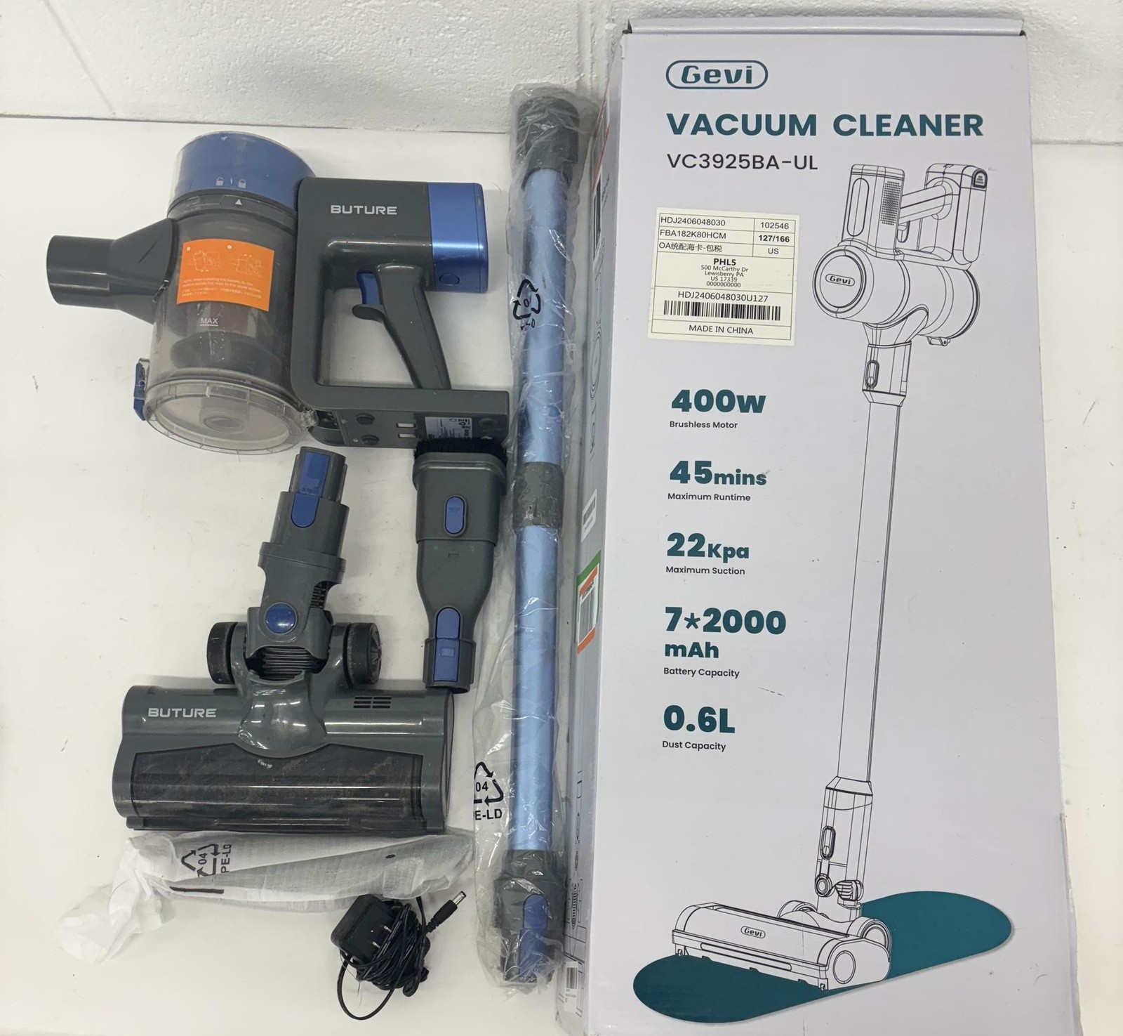 Cordless Vacuum Cleaner, 450W 38Kpa Vacuum Cleaners (READ)