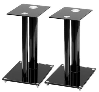 Glas HiFi Studio TV Boxen Stativ Monitor Säule Lautsprecher Ständer Aluminium