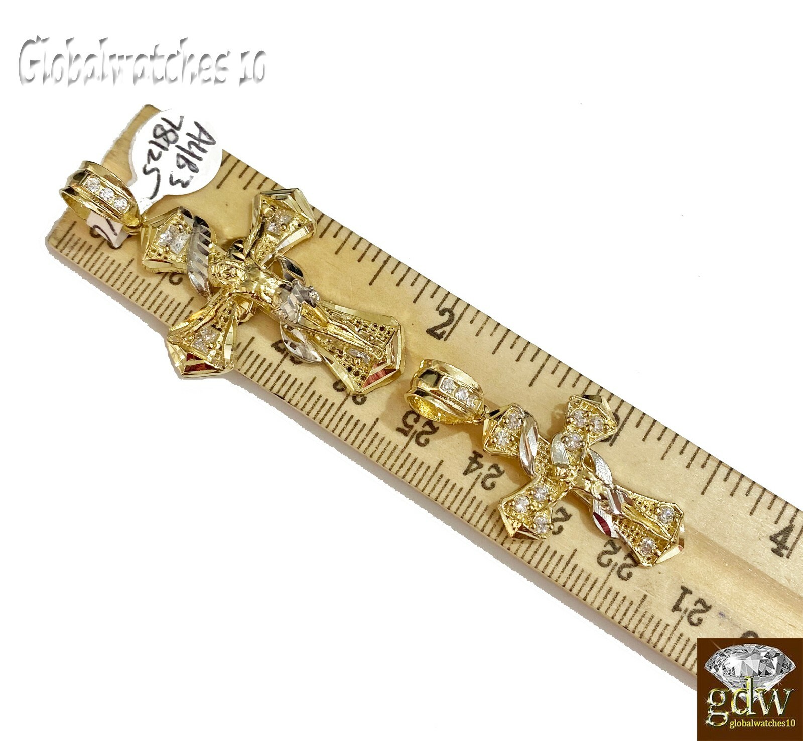 Pre-owned G&d 10k Gold Jesus Cross Charm Real 10k Yellow Gold Mens Jesus Cross Charm Pendant