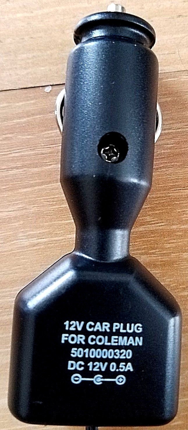 Coleman Car Plug Charging Power Adapter For Lanterns, Spotlights, Cooler, Etc