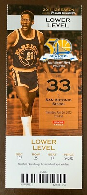 Golden State Warriors 4/26/2012 NBA ticket stub vs San Antonio Spurs