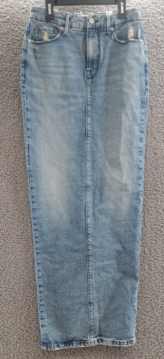 Good American Denim Tube Maxi Skirt Women's 2/26 I357 Five-Pocket Button Closure - Picture 2 of 16