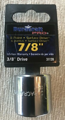 DURACRAFT PRO - 3/8 Inch Drive 6 Point 7/8 Inch Standard Shallow Socket - 31128
