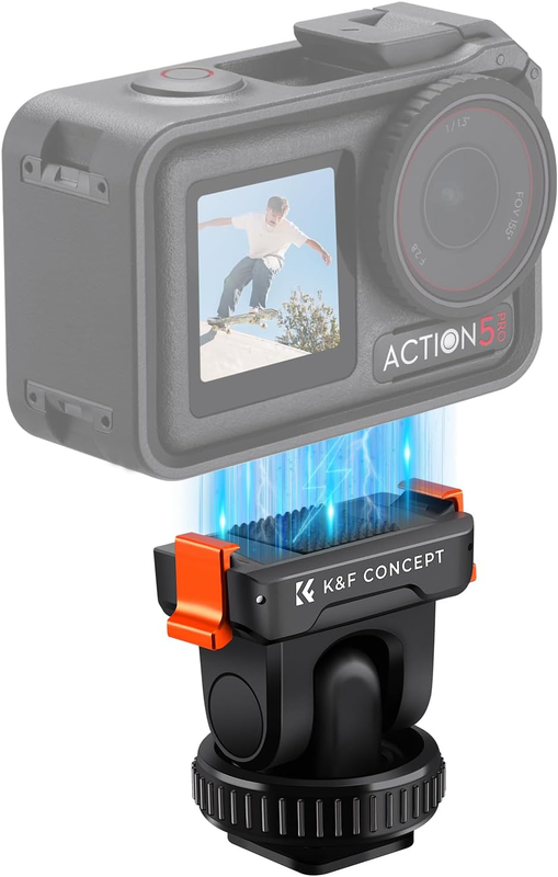 Cold Shoe Action Camera Magnetic Quick Mount Holder, Tripod Mount for DJI Osmo A
