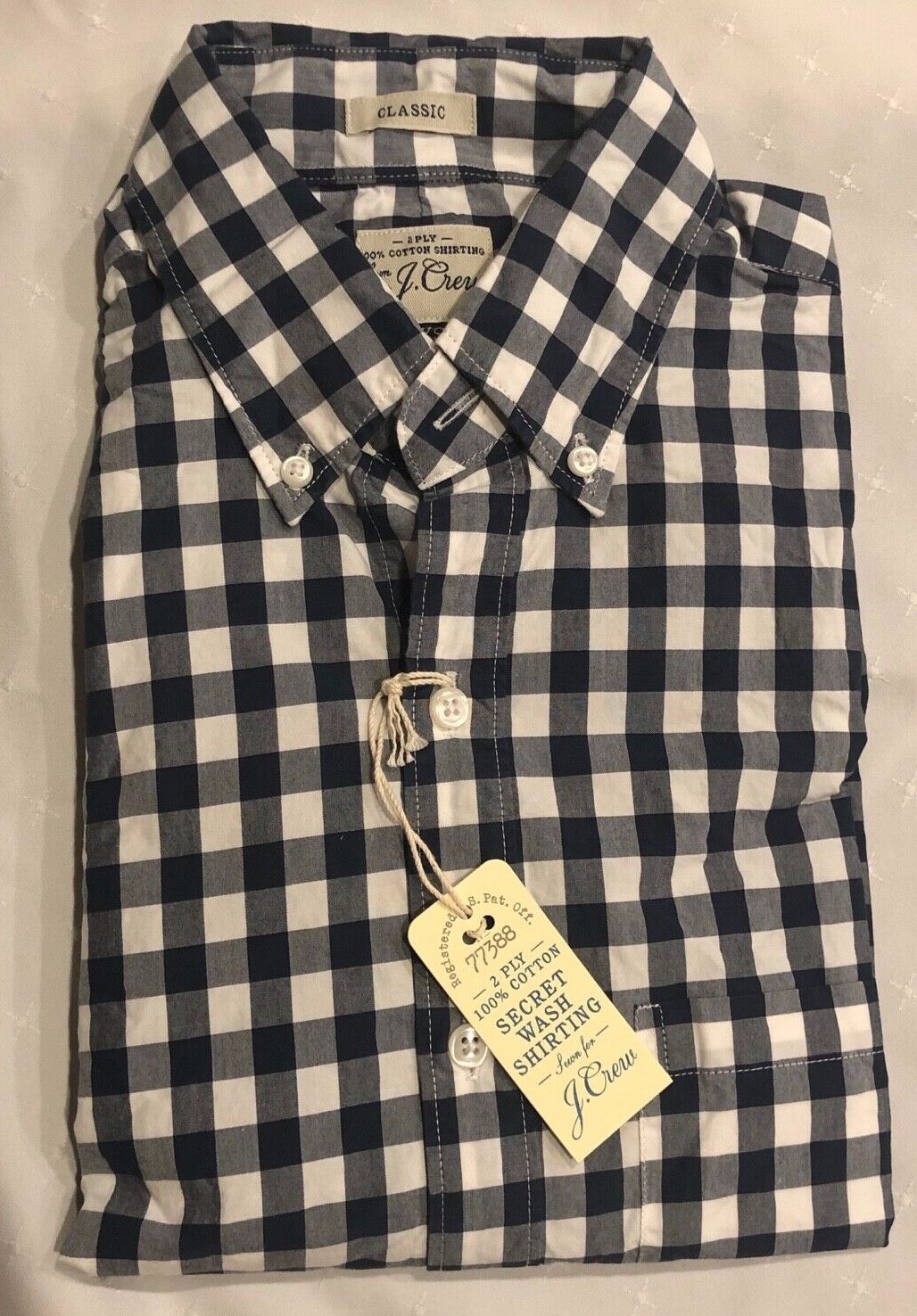 Camisa J.Crew Secret Wash - Azul Marino, Algodón Poplin Y Mejorada