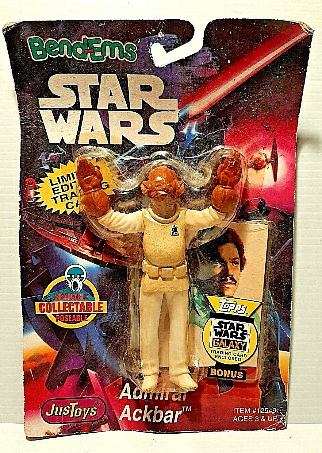 Vintage 1994 Star Wars Admiral Ackbar Bend Ems figure