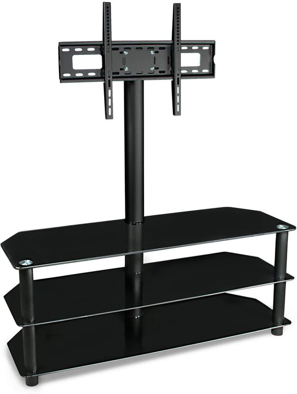 With Mount | 3-in-1 Entertainment Center With Glass Shelves And Flat Sc