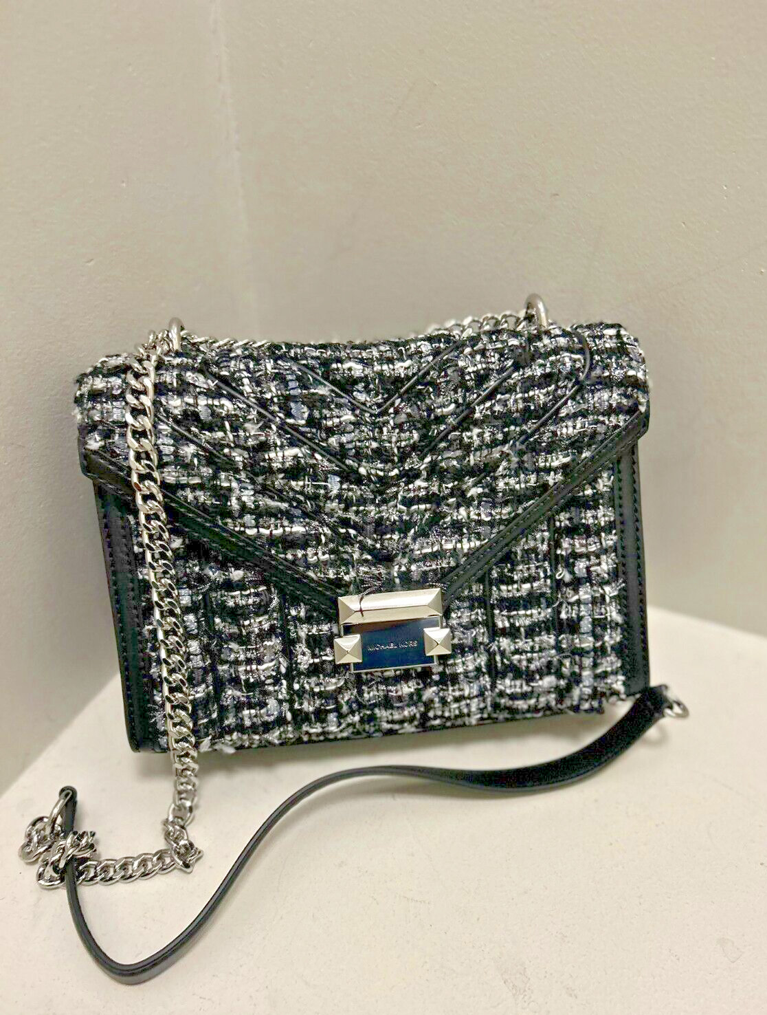 Michael Kors Whitney Medium Tweed Flap Chain Strap Shoulder Bag