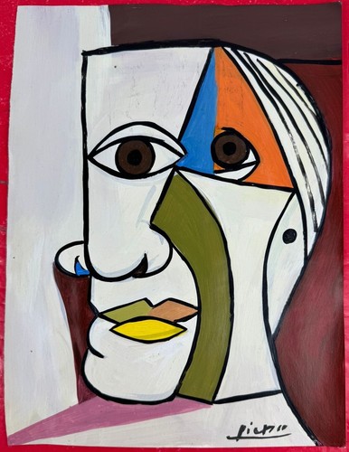 Pablo Picasso (Handmade) Mixed Media On Paper Painting