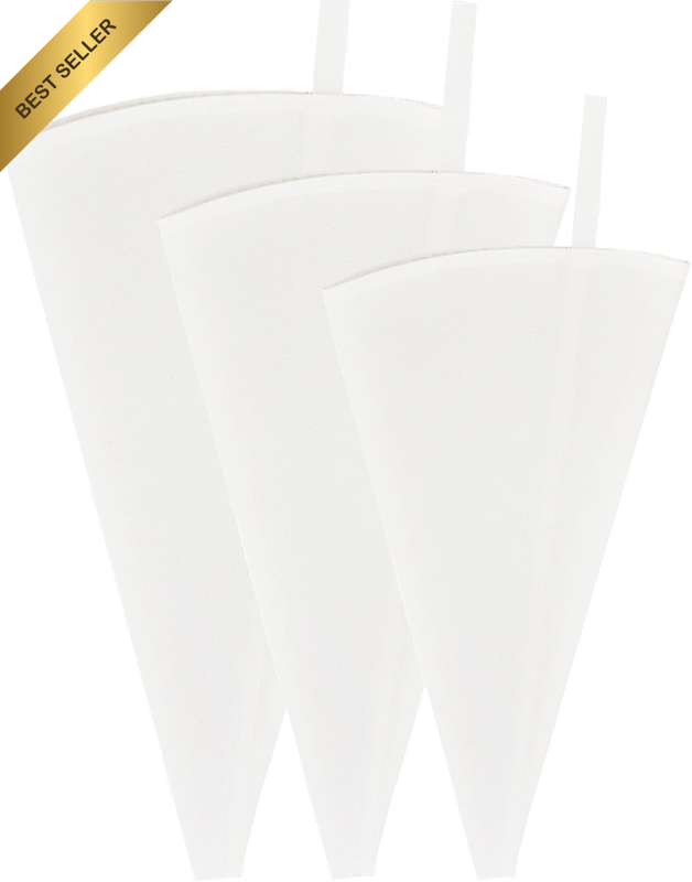3 Pack Reusable Piping Bags, Soft Cotton 14-18 Inch Decorating Bags, Non-Toxic,